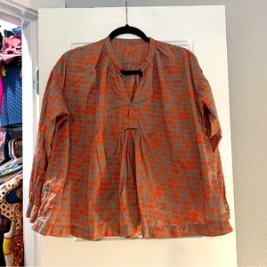 JNBY Orange Floral Blouse